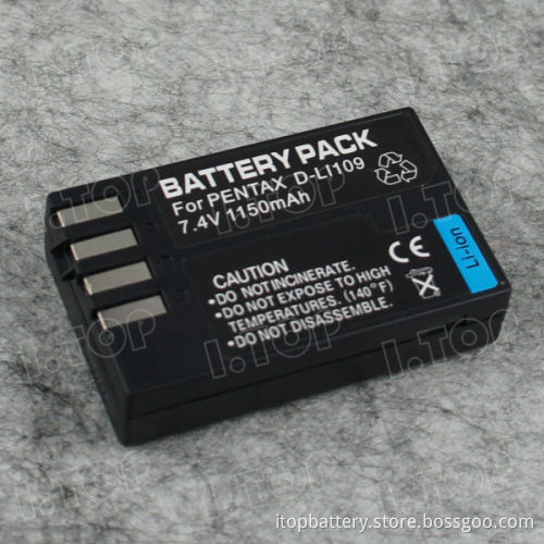 High capacity camera Camcorder battery D-Li109 for Pentax , camera Battery Manufacturer